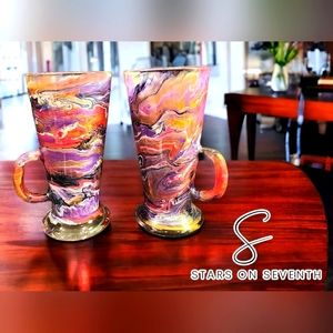 Multicolor Swirl Ceramic Mug - Pink & Purple - Single By Starson7th